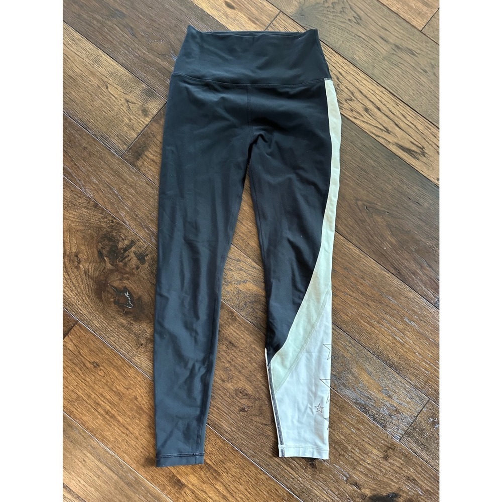 Peloton Womens Black Colorblock Star Graphic High Waisted Leggings Small RN15011